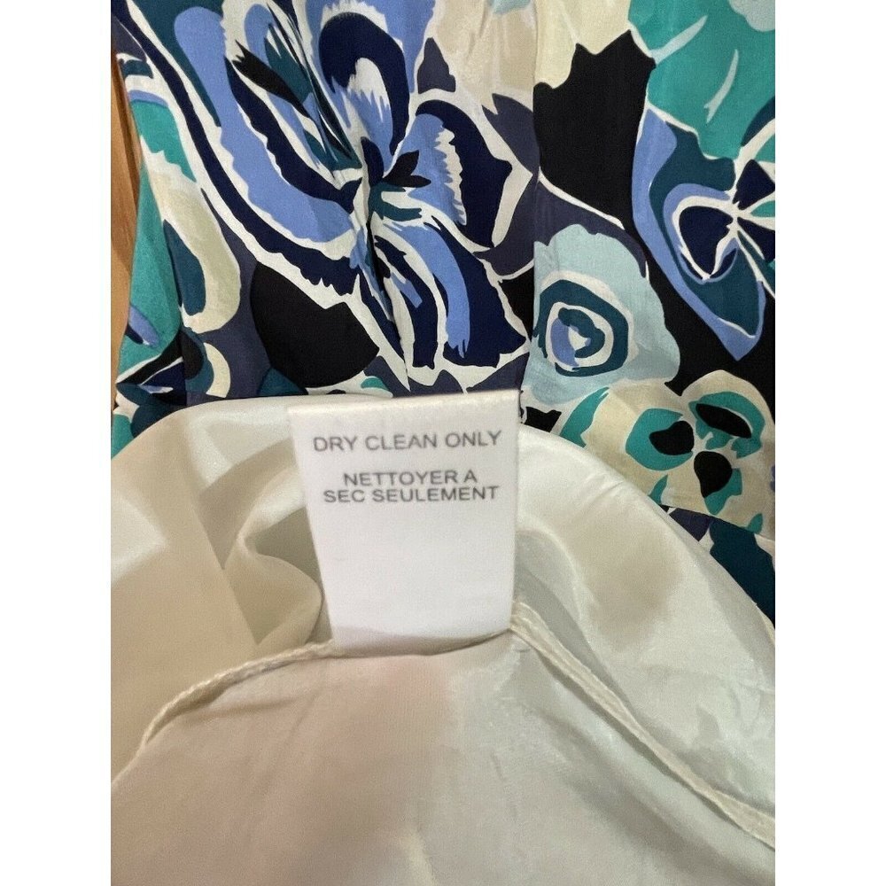 Nanette Lepore Womens Green & Blue Floral‎ Embroidered Sleeveless Dress 0 SILK - Picture 7 of 9